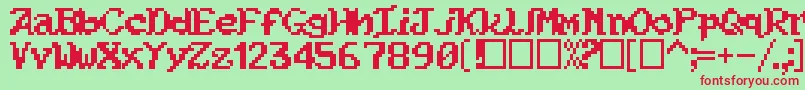 Kouryuu Font – Red Fonts on Green Background