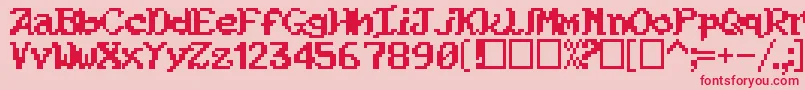 Kouryuu Font – Red Fonts on Pink Background