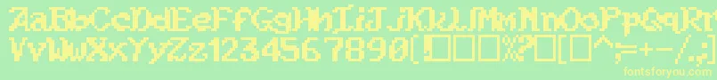 Czcionka Kouryuu – żółte czcionki na zielonym tle