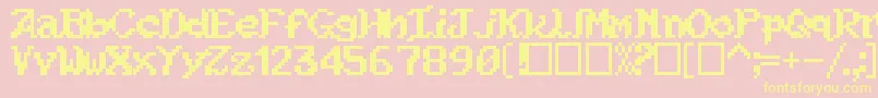Kouryuu Font – Yellow Fonts on Pink Background