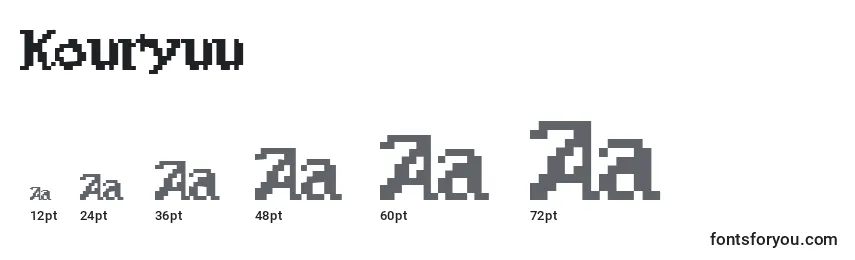 Размеры шрифта Kouryuu (68791)