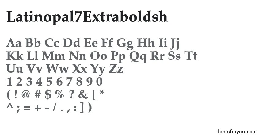 Latinopal7Extraboldsh-fontti – aakkoset, numerot, erikoismerkit