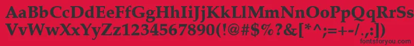 フォントLatinopal7Extraboldsh – 赤い背景に黒い文字