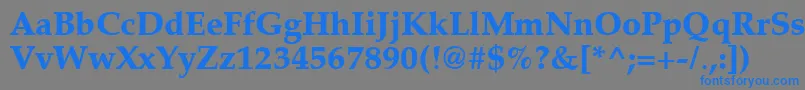 フォントLatinopal7Extraboldsh – 灰色の背景に青い文字