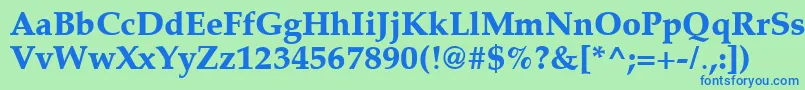フォントLatinopal7Extraboldsh – 青い文字は緑の背景です。