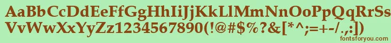 Latinopal7Extraboldsh Font – Brown Fonts on Green Background