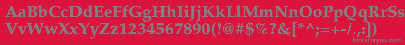 フォントLatinopal7Extraboldsh – 赤い背景に灰色の文字