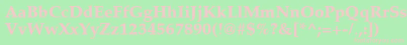Шрифт Latinopal7Extraboldsh – розовые шрифты на зелёном фоне