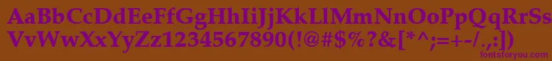 Latinopal7Extraboldsh-Schriftart – Violette Schriften auf braunem Hintergrund