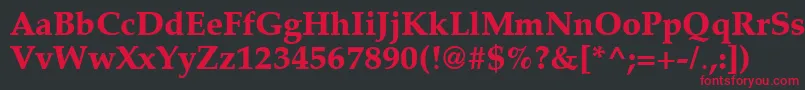 Latinopal7Extraboldsh Font – Red Fonts on Black Background