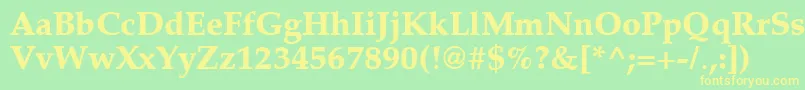 Latinopal7Extraboldsh Font – Yellow Fonts on Green Background