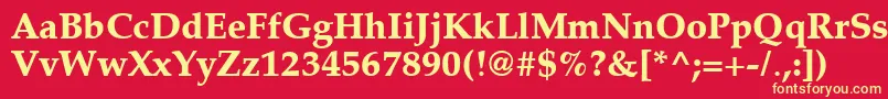 Latinopal7Extraboldsh Font – Yellow Fonts on Red Background