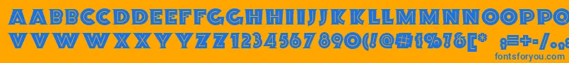 フォントOrion ffy – オレンジの背景に青い文字