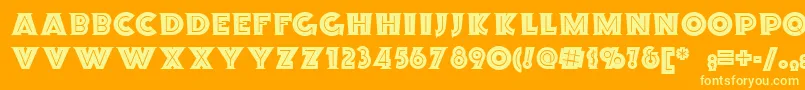 Orion ffy Font – Yellow Fonts on Orange Background