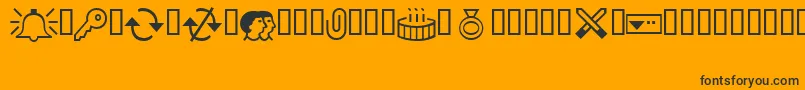 Outlook0-Schriftart – Schwarze Schriften auf orangefarbenem Hintergrund