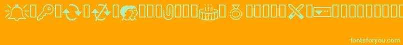 Outlook0 Font – Green Fonts on Orange Background