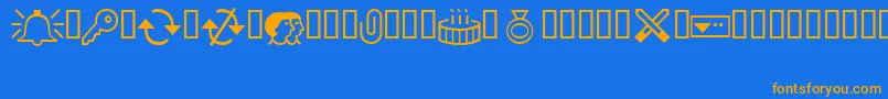 Outlook0 Font – Orange Fonts on Blue Background