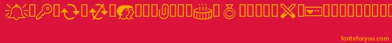 Outlook0 Font – Orange Fonts on Red Background