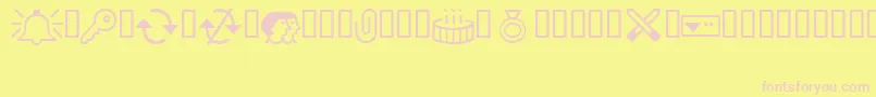 Outlook0 Font – Pink Fonts on Yellow Background