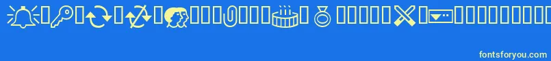 Outlook0 Font – Yellow Fonts on Blue Background