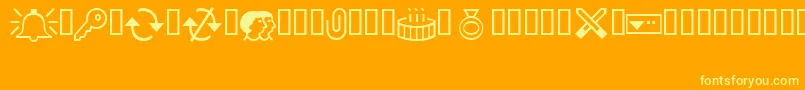Outlook0 Font – Yellow Fonts on Orange Background
