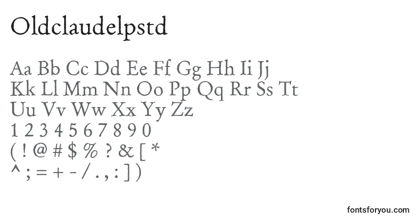 Schriftart Oldclaudelpstd – Alphabet, Zahlen, spezielle Symbole
