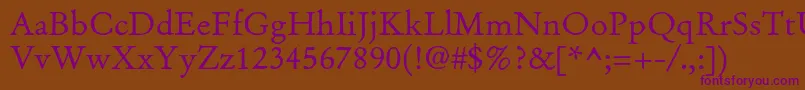 Oldclaudelpstd Font – Purple Fonts on Brown Background