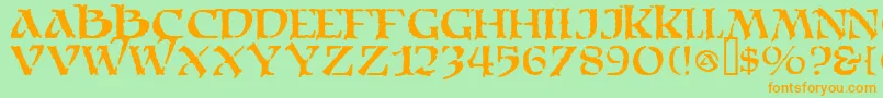 MoriaDf Font – Orange Fonts on Green Background