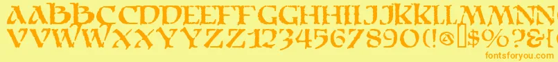 MoriaDf Font – Orange Fonts on Yellow Background