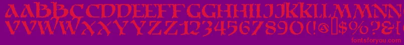 MoriaDf Font – Red Fonts on Purple Background