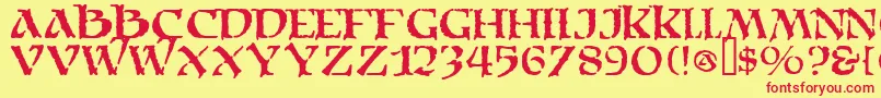 MoriaDf Font – Red Fonts on Yellow Background