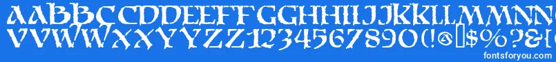 フォントMoriaDf – 青い背景に白い文字