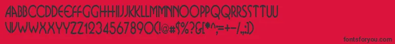 フォントBusinkosqueezedRegular – 赤い背景に黒い文字