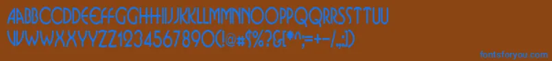 フォントBusinkosqueezedRegular – 茶色の背景に青い文字