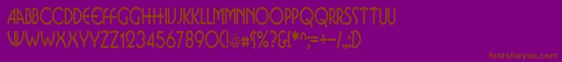 BusinkosqueezedRegular-fontti – ruskeat fontit violetilla taustalla