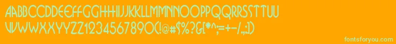 BusinkosqueezedRegular Font – Green Fonts on Orange Background