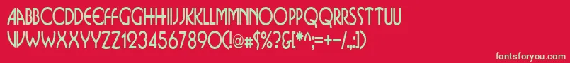 BusinkosqueezedRegular Font – Green Fonts on Red Background
