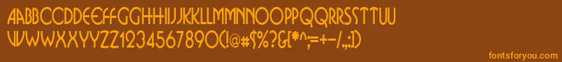BusinkosqueezedRegular Font – Orange Fonts on Brown Background