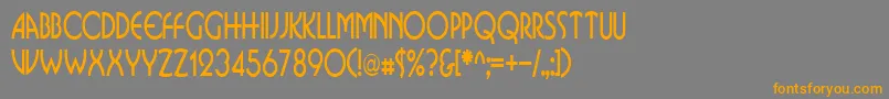 フォントBusinkosqueezedRegular – オレンジの文字は灰色の背景にあります。
