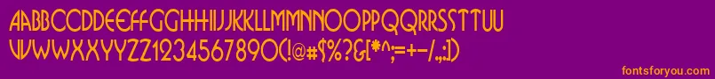 BusinkosqueezedRegular Font – Orange Fonts on Purple Background