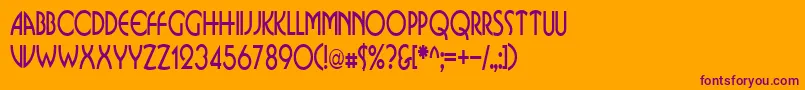BusinkosqueezedRegular Font – Purple Fonts on Orange Background