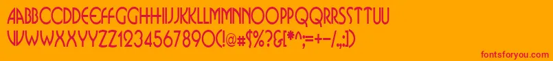 BusinkosqueezedRegular Font – Red Fonts on Orange Background