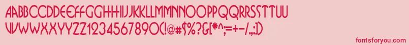 フォントBusinkosqueezedRegular – ピンクの背景に赤い文字