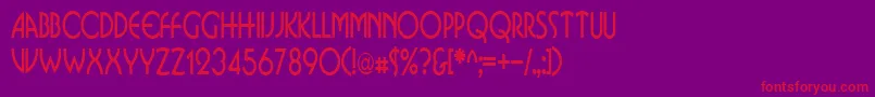 BusinkosqueezedRegular Font – Red Fonts on Purple Background