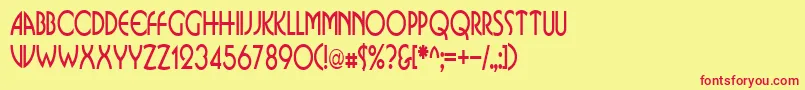 BusinkosqueezedRegular Font – Red Fonts on Yellow Background