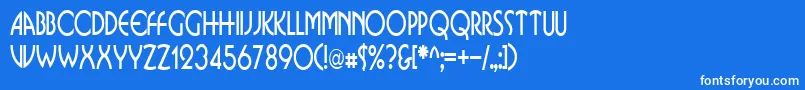 Шрифт BusinkosqueezedRegular – белые шрифты на синем фоне
