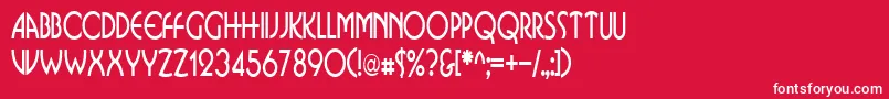 Шрифт BusinkosqueezedRegular – белые шрифты на красном фоне
