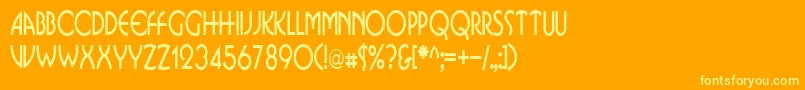 Шрифт BusinkosqueezedRegular – жёлтые шрифты на оранжевом фоне