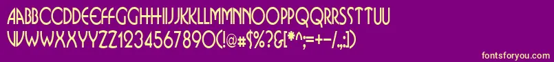 BusinkosqueezedRegular Font – Yellow Fonts on Purple Background