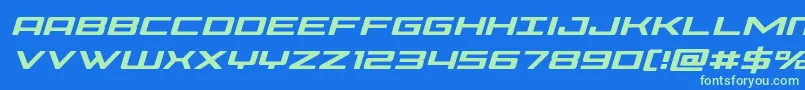 Phoeniciaital Font – Green Fonts on Blue Background